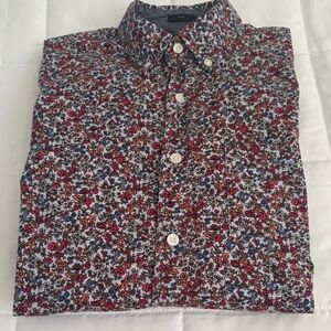 J. Crew‎ Multicolor Floral Shirt button down collar front pocket, long sleeve M